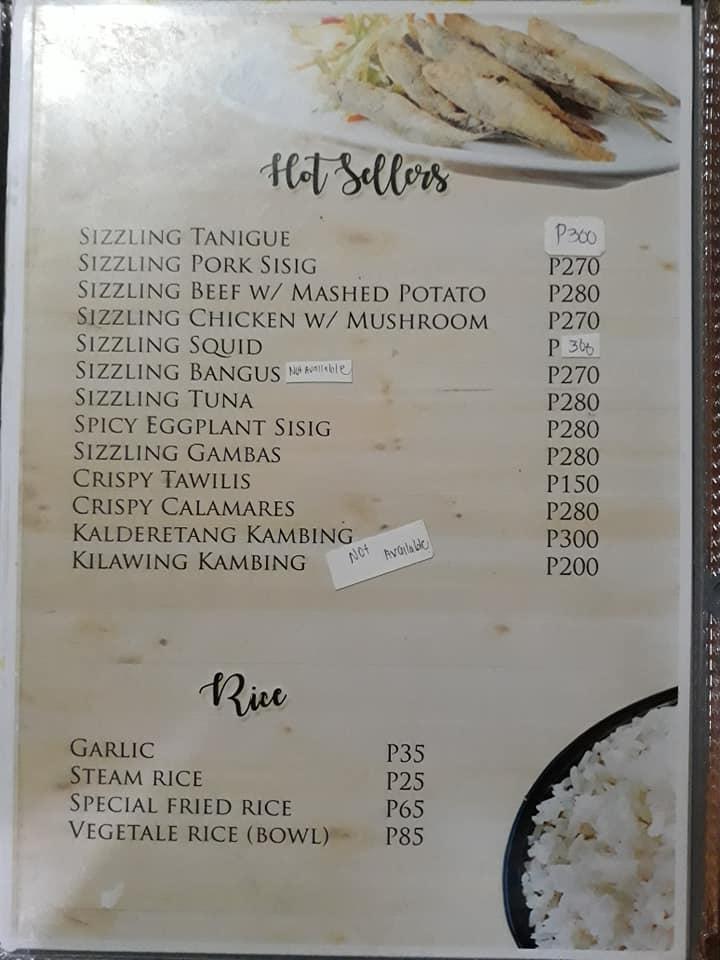 Menu at Milan's Native Food and Grill restaurant, Talisay, 059 Tumaway