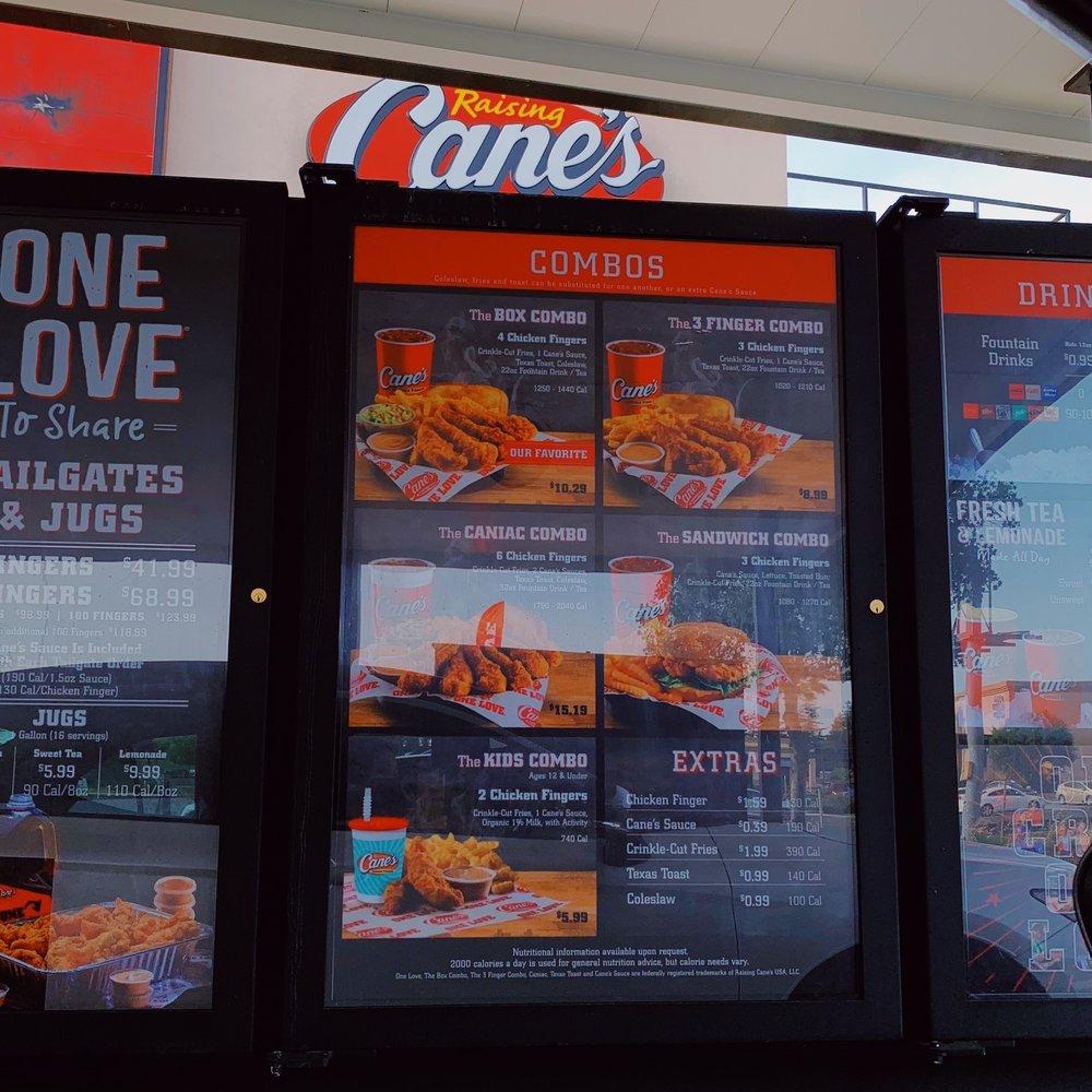 Menu At Raising Canes Chicken Fingers Fast Food Elk Grove