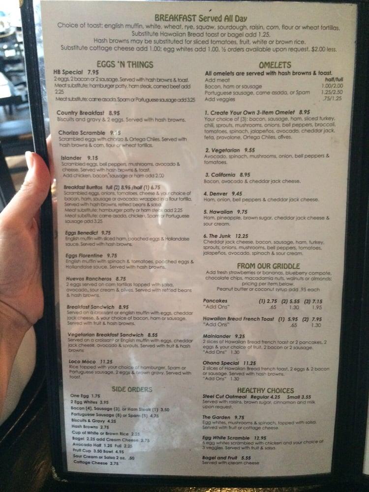 Menu at Bread Crumb Ohana Cafe, Huntington Beach
