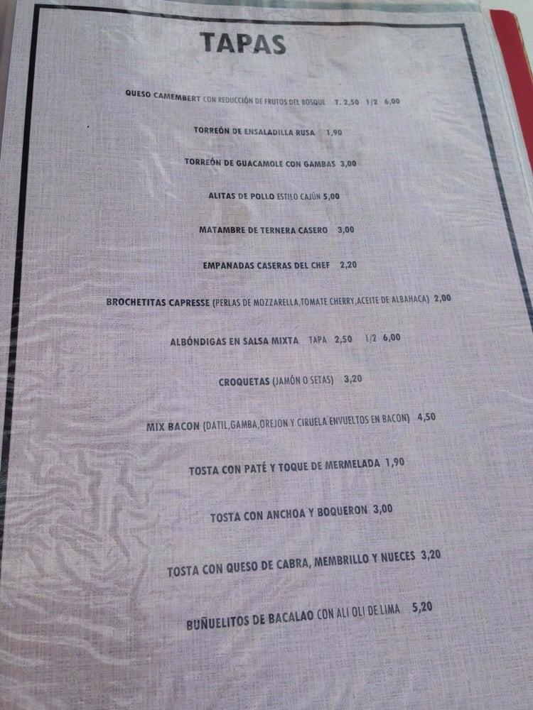 Menu at Restaurante Pampa Tablas y Tapas Mijas, Mijas
