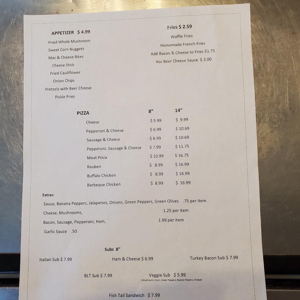 Menu at The Edgewater Cafe, Marietta, 860 Muskingum River Rd