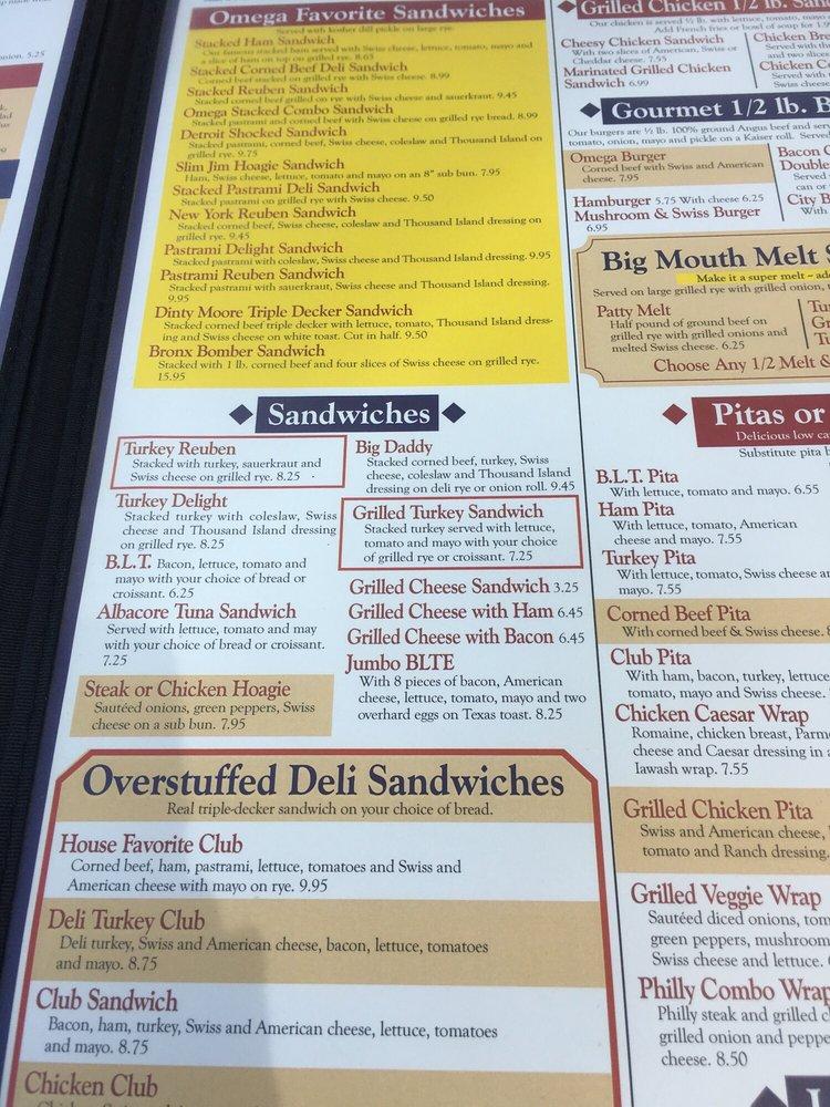 Menu at Omega Ham Corn Beef Deli restaurant Grand Blanc