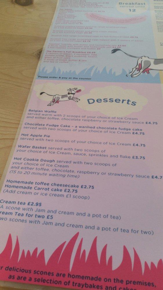 Menu at The Milk Barn, Falkirk
