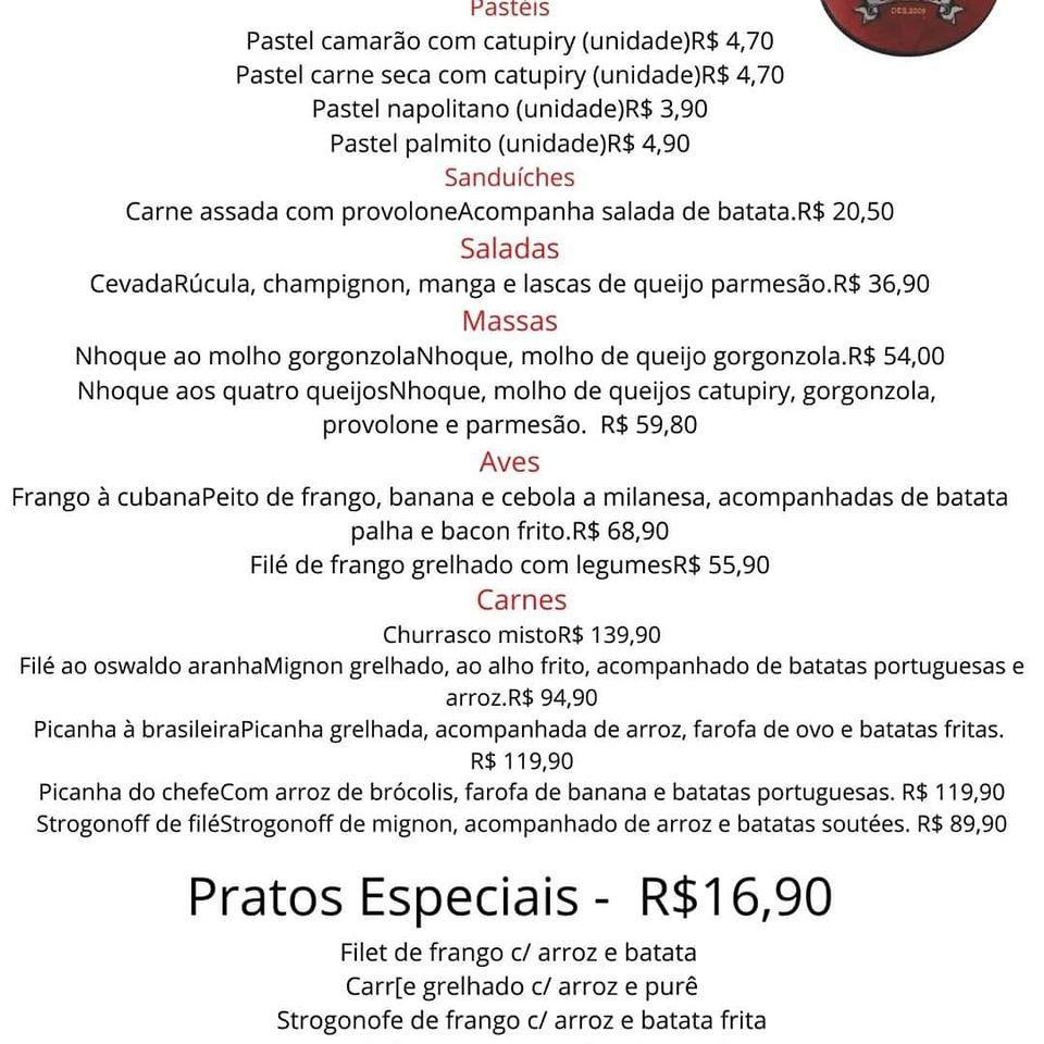 Boteco Cevada cardápio