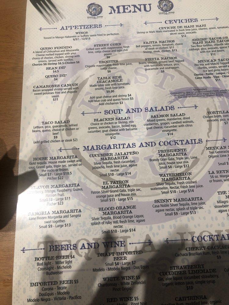 Menu at Fiesta Azul Tequila House pub & bar, Melbourne