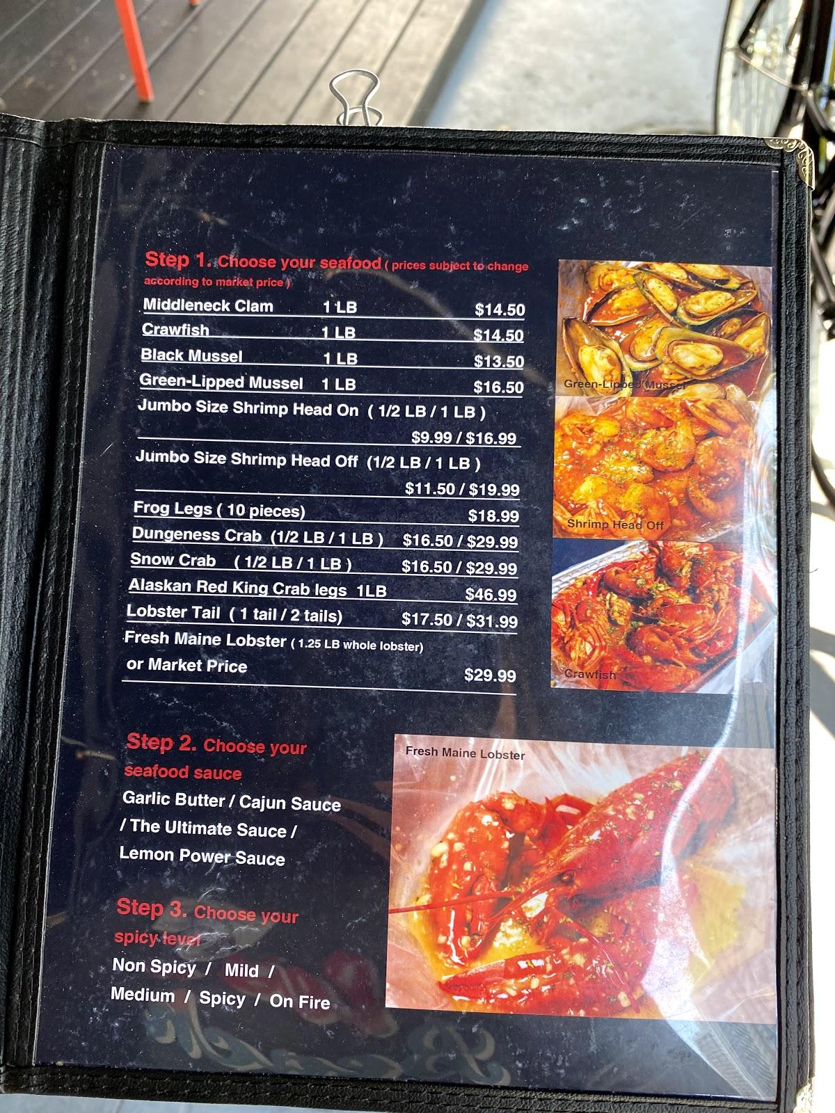 Menu at Cajun Boil Brickell restaurant, Miami, 141 SW 7th St