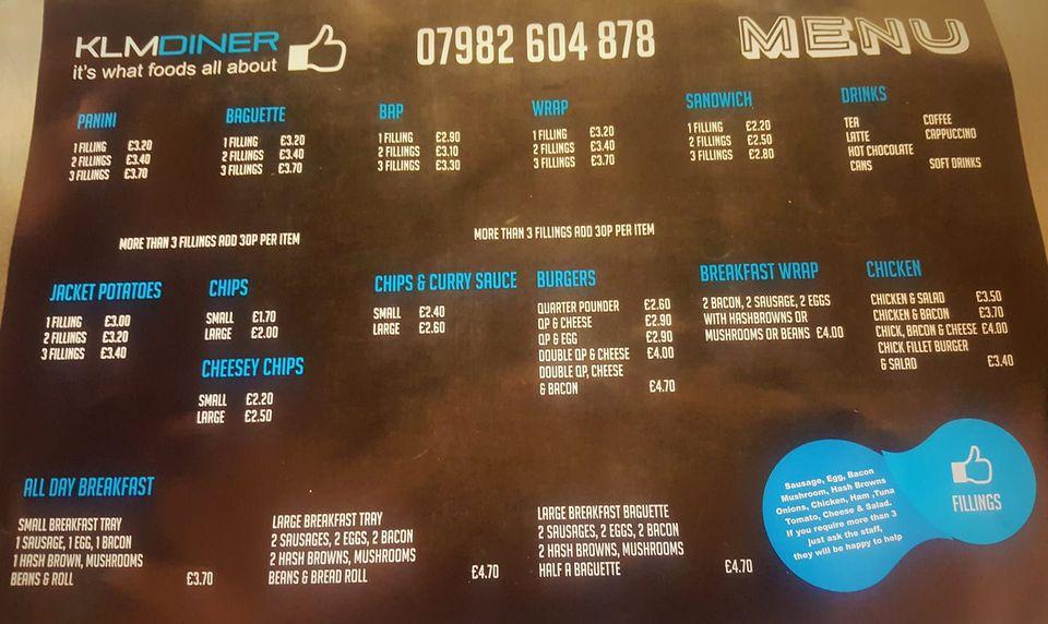 menu-at-klm-diner-saltash-saltash