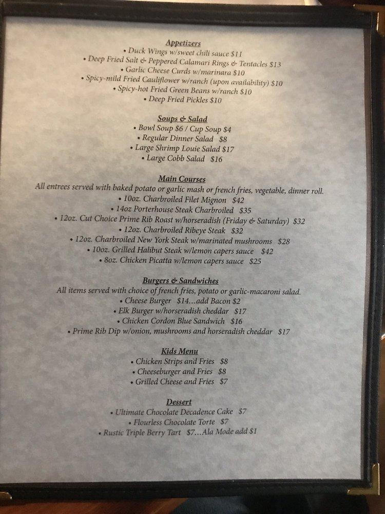 Menu at Tabletop Restaurant and Catering, Oroville, 109 Table Mountain Blvd