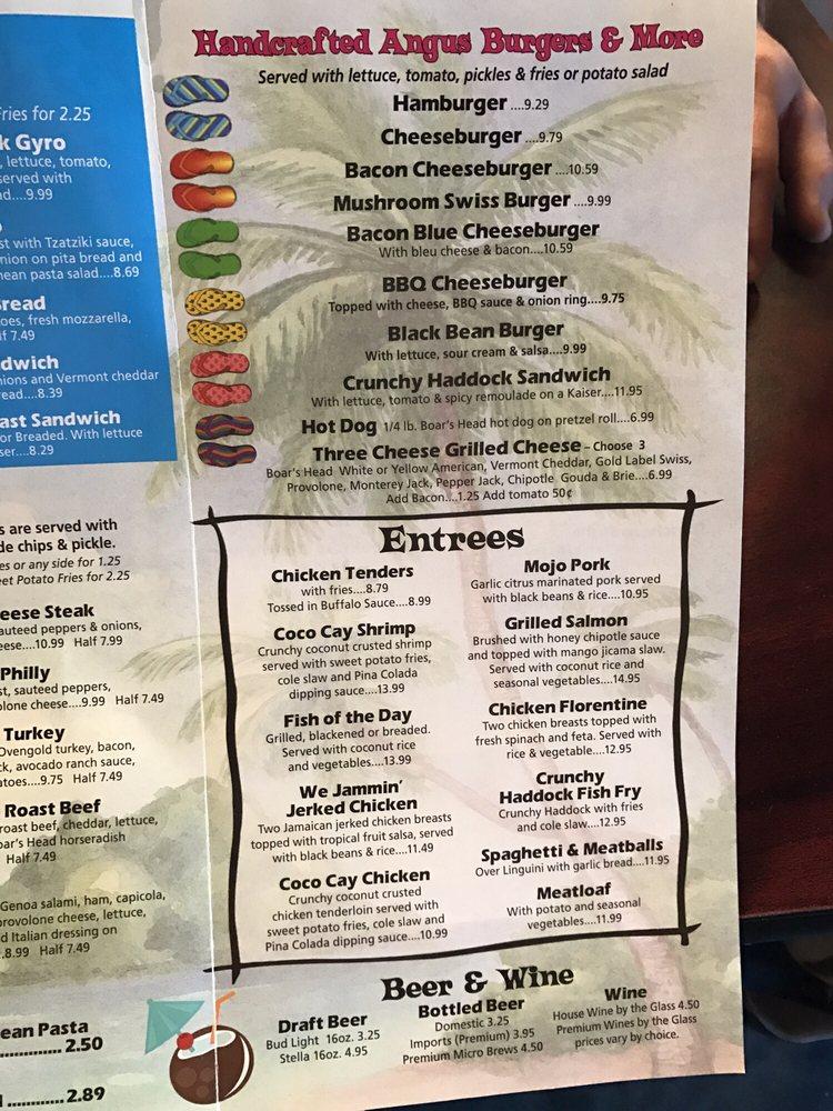 Carta del restaurante Paradise Deli & Grill, Cabo Coral, Surfside Blvd