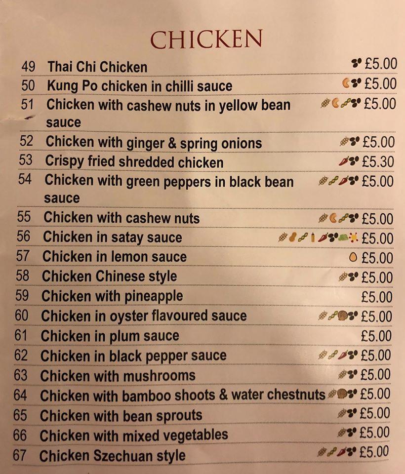 Menu At The Peking Palace Fast Food Swanscombe