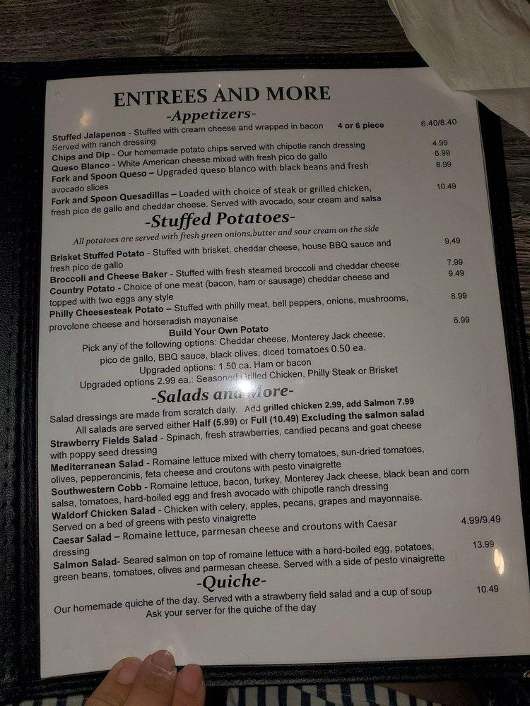 Menu at Fork and Spoon restaurant, New Braunfels