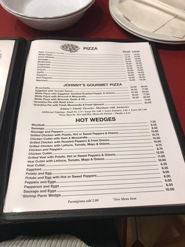 Menu at Johnny's Pizzeria, Mount Vernon