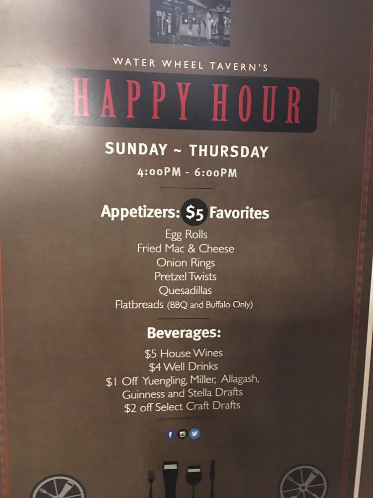 Menu at Water Wheel Tavern pub & bar, Doylestown