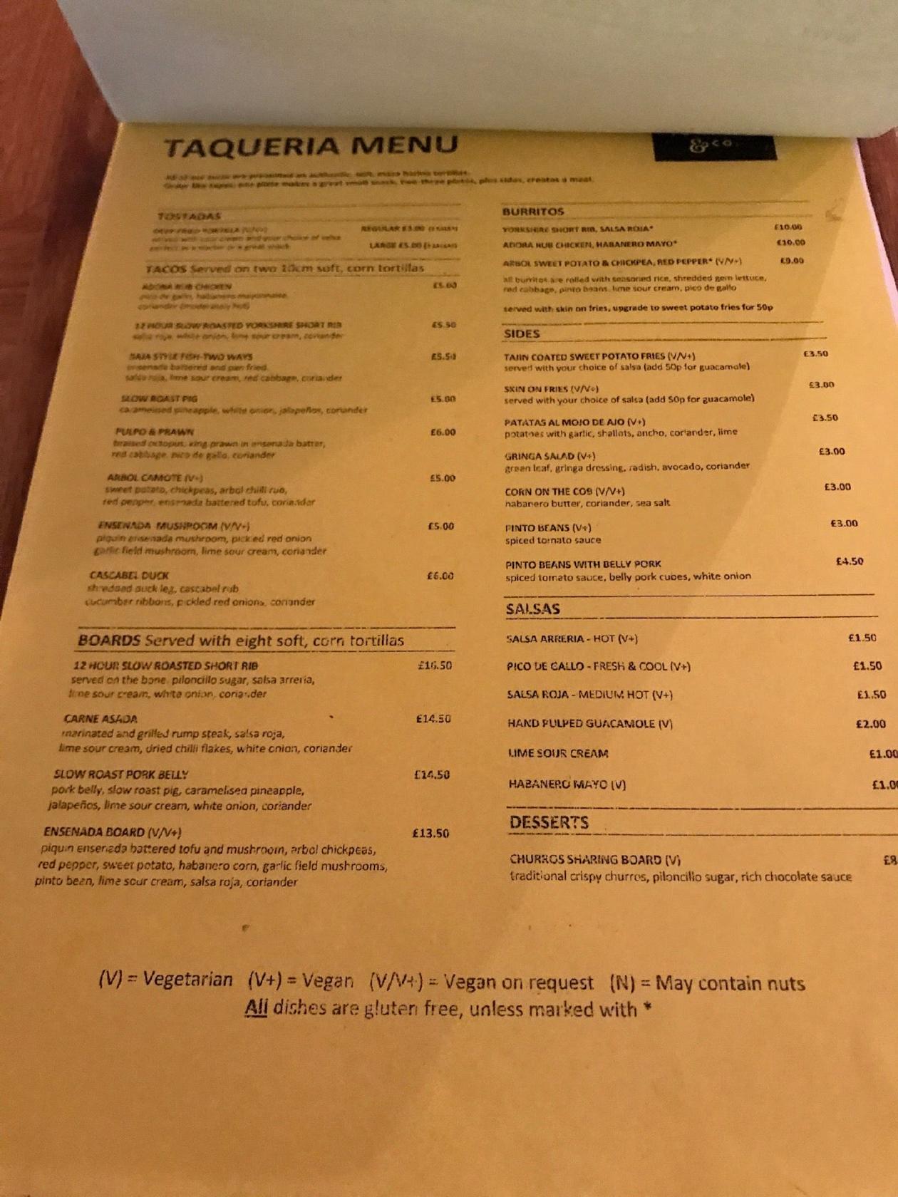 Menu at Vocation & Co. Hebden Bridge pub & bar, Hebden Bridge