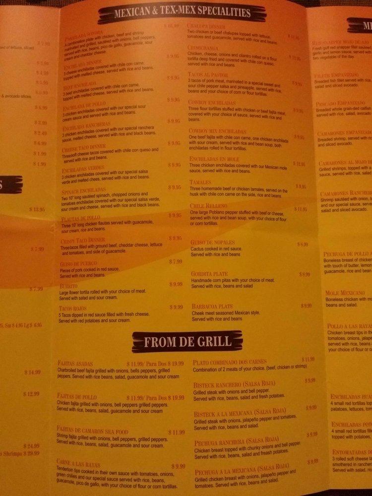 Menu at Del Rancho pub & bar, Garland