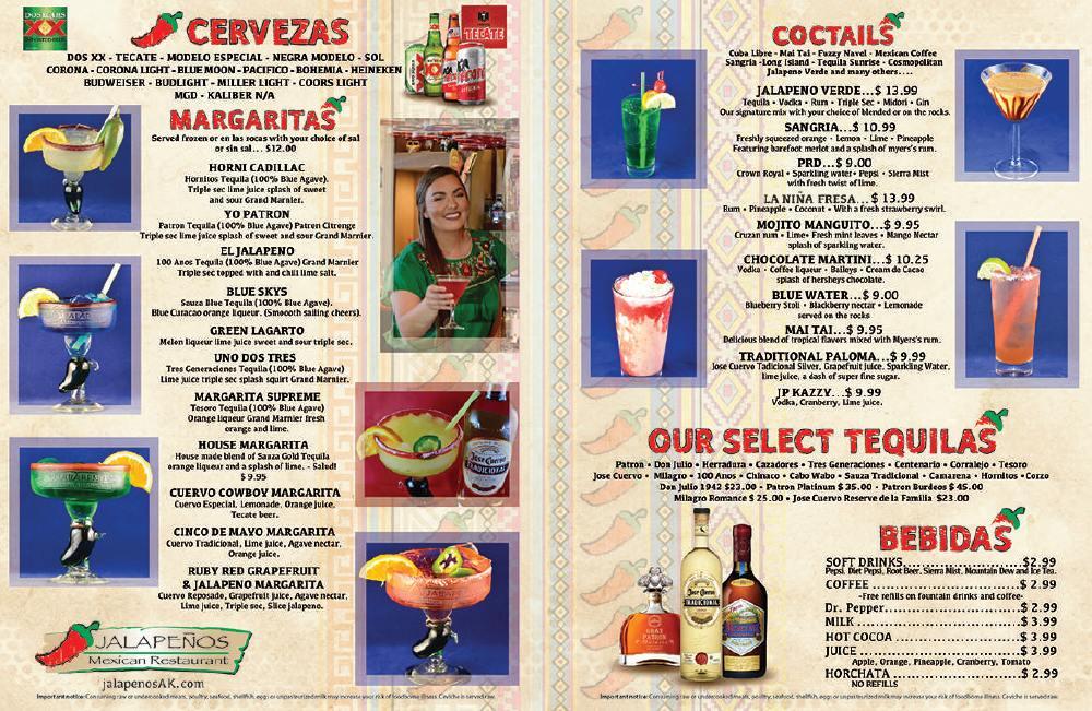Menu at Jalapeno's Mexican Restaurant, Anchorage, Old Seward Hwy