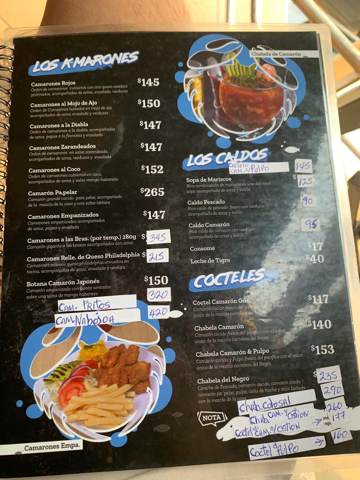 Carta del restaurante Ceviche & Aguachiles El Negro, San Nicolás del los  Garza