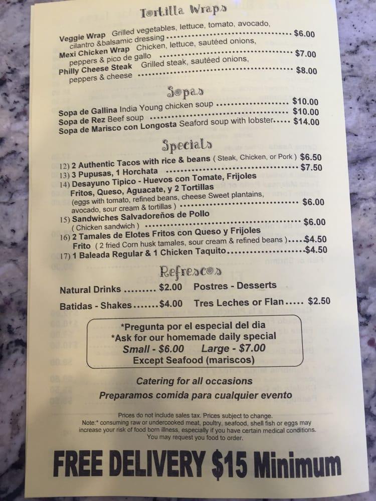 Menu at El Paso Authentic Taco Grill restaurant, Farmingdale