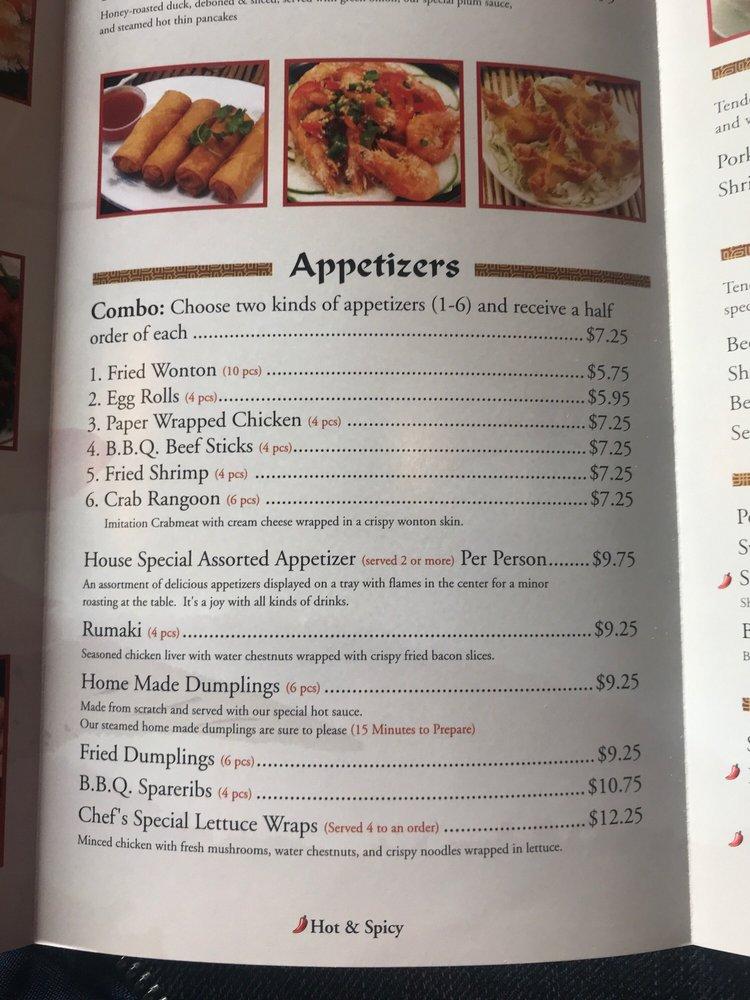 Menu at Dragon House restaurant, Riverside