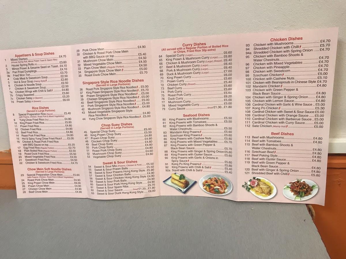 Menu at The Light Chinese Takeaway fast food, Portsmouth