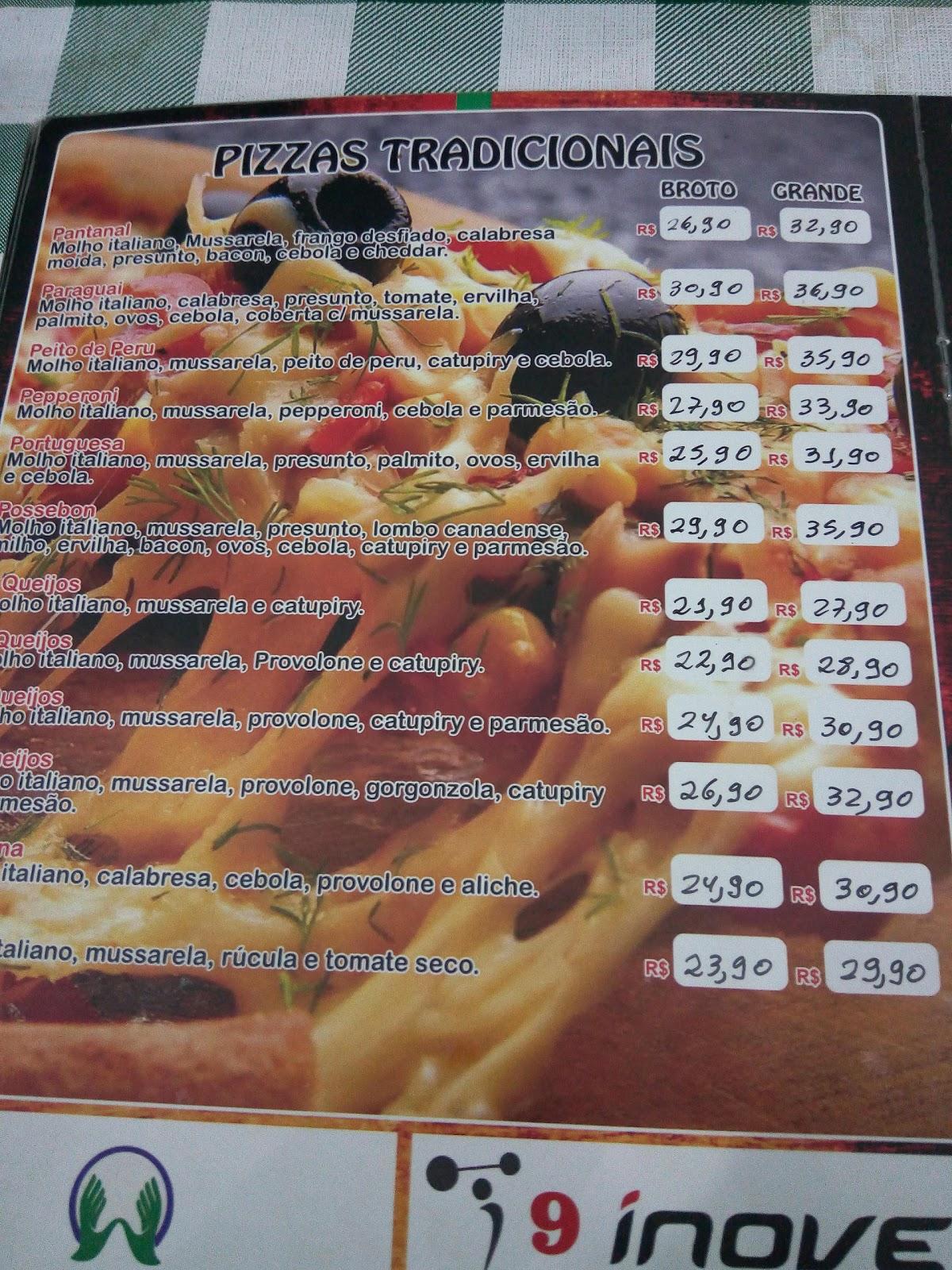 Pizzaria Possebon cardápio