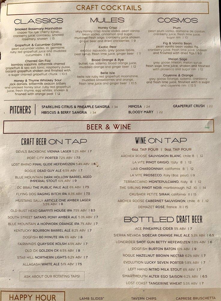 Menu at Baker's Crust Artisan Kitchen pub & bar, Ashburn