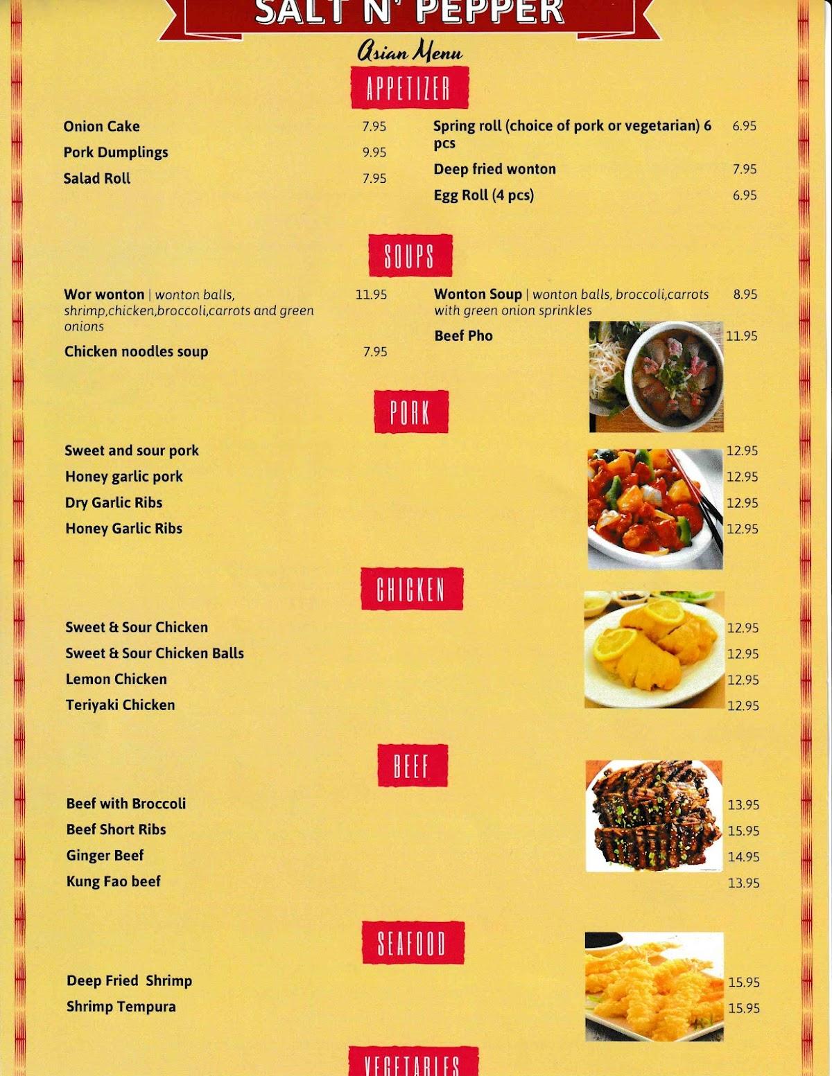 Menu at Salt N' Pepper Western & Asian Cuisine (Breton AB) restaurant