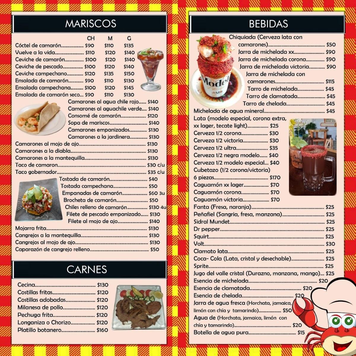 Menu at autolavado y restaurante la casa del cangrejo comit n