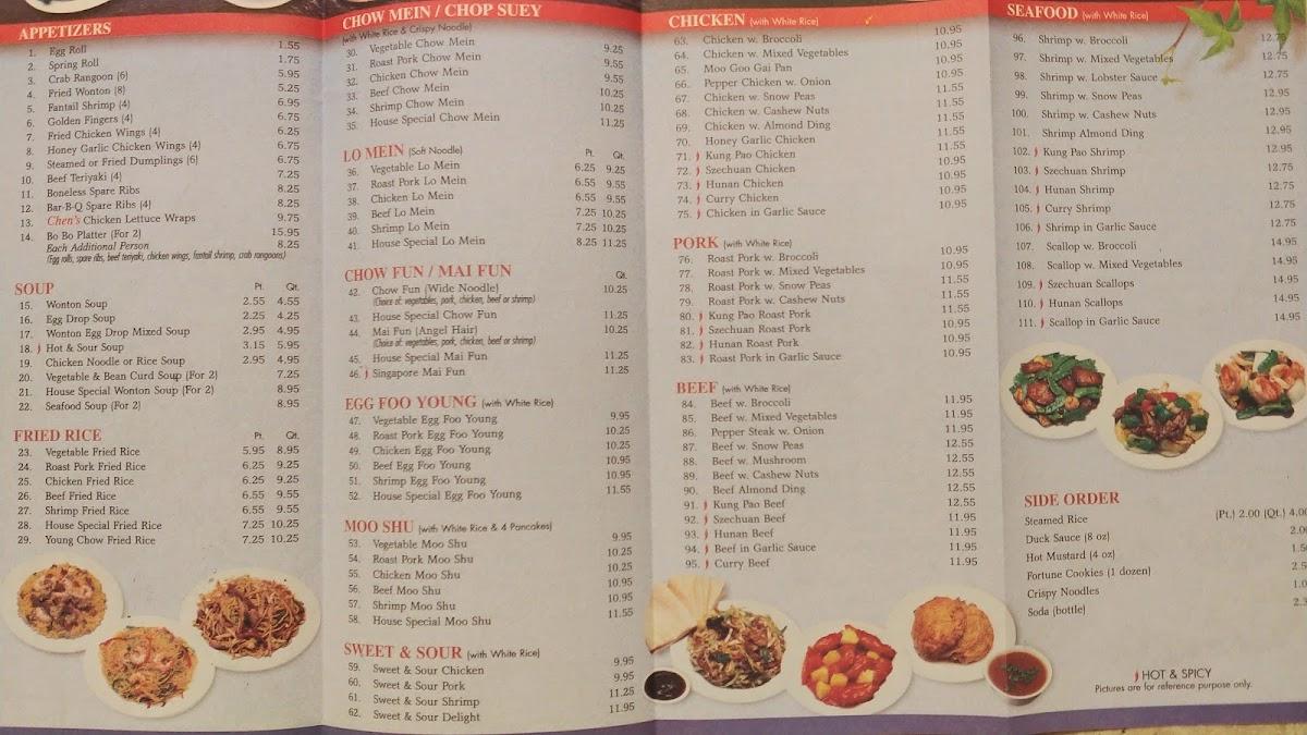 Menu at Chen's China Bistro restaurant, Cape Coral, SW Pine Island Rd 55