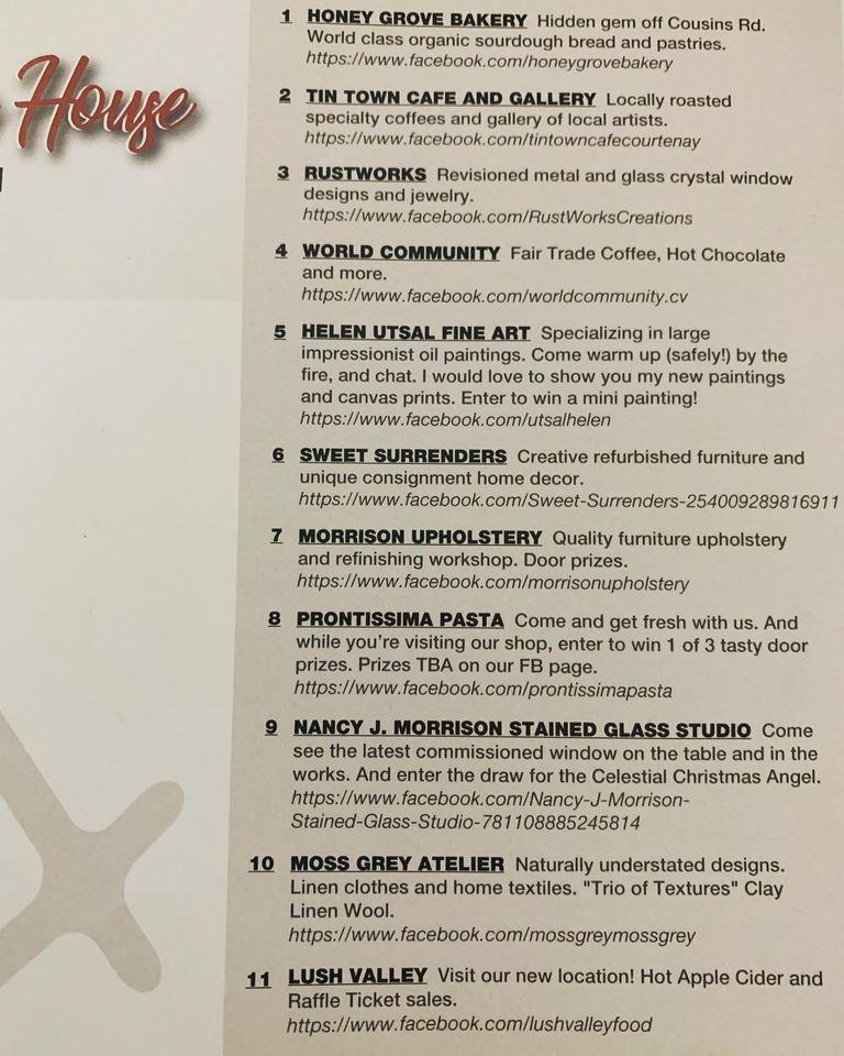 Menu at Tin Town Cafe, Courtenay