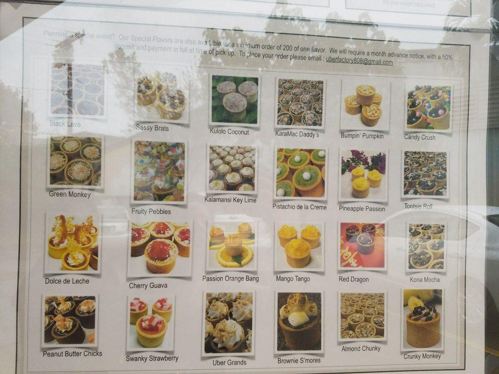 Menu at Uber Factory desserts, Wahiawa