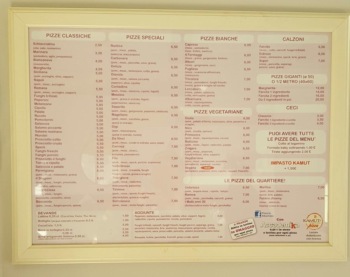 Menu di Albachiara 