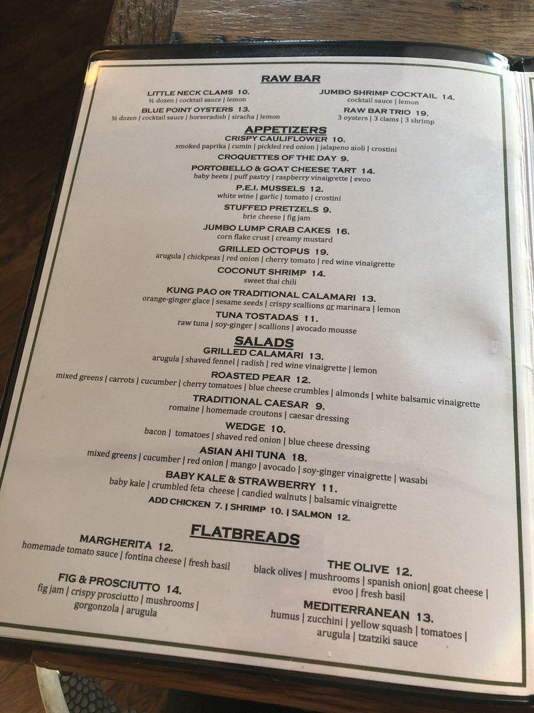 Menu at Roc & Olive restaurant, Long Beach