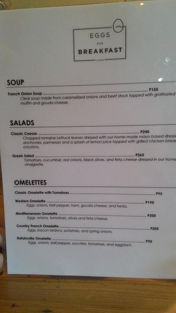 Menu at Eggs for Breakfast restaurant, Antipolo