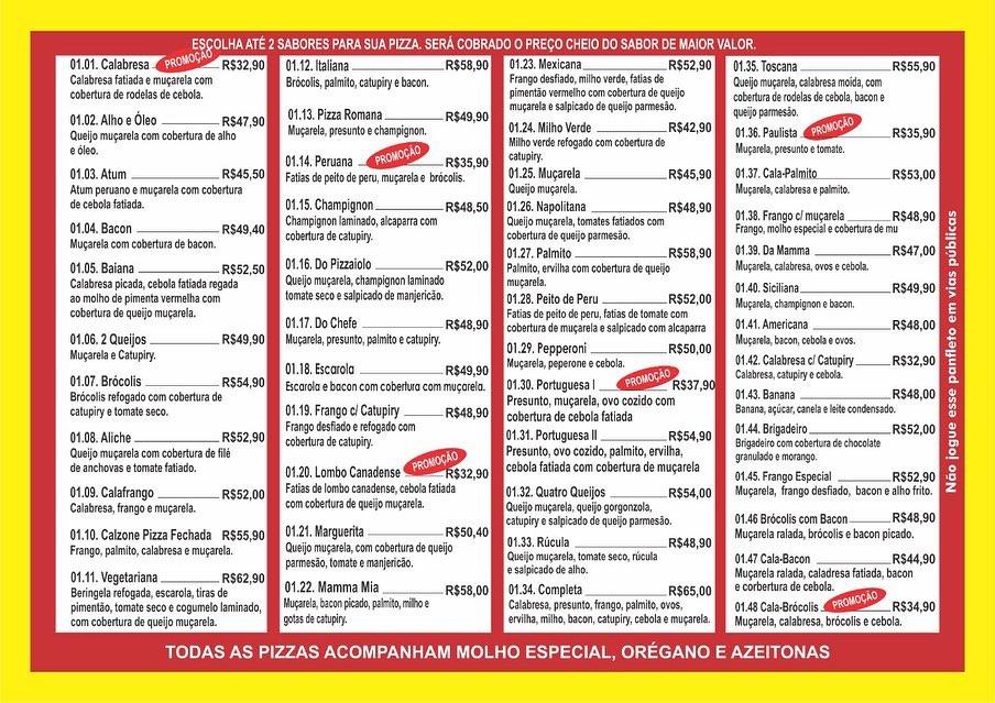 Pizzaria Mamma Mia III - Unidade Cidade Salvador cardápio