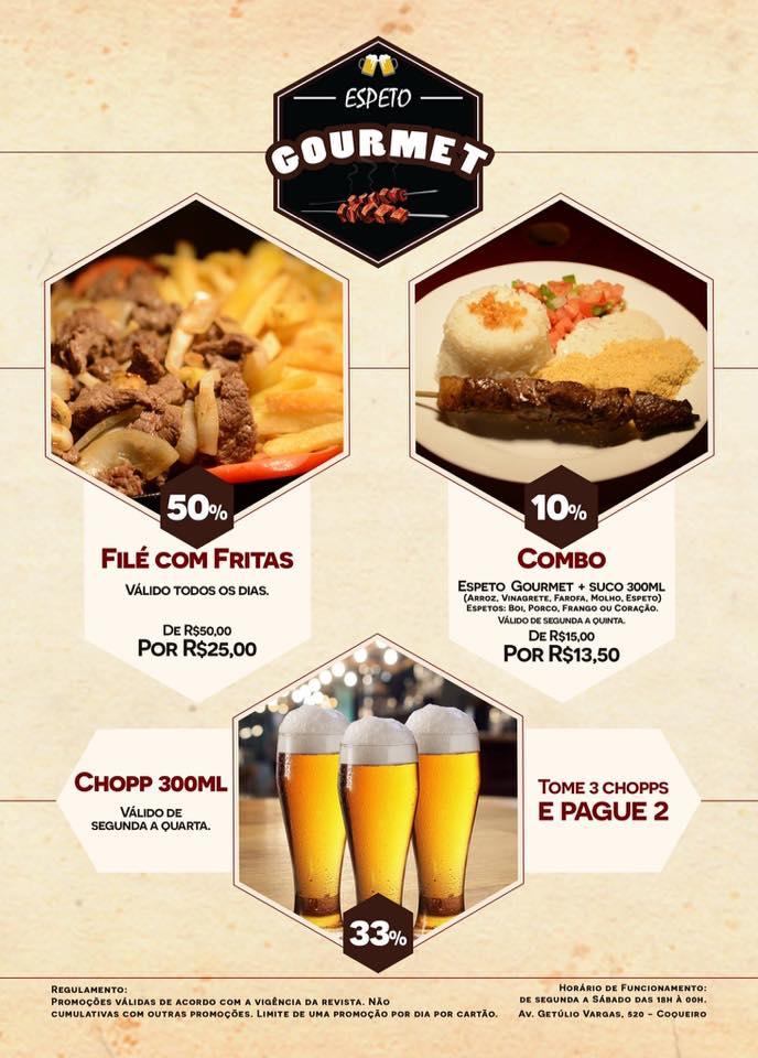 Espeto Gourmet cardápio
