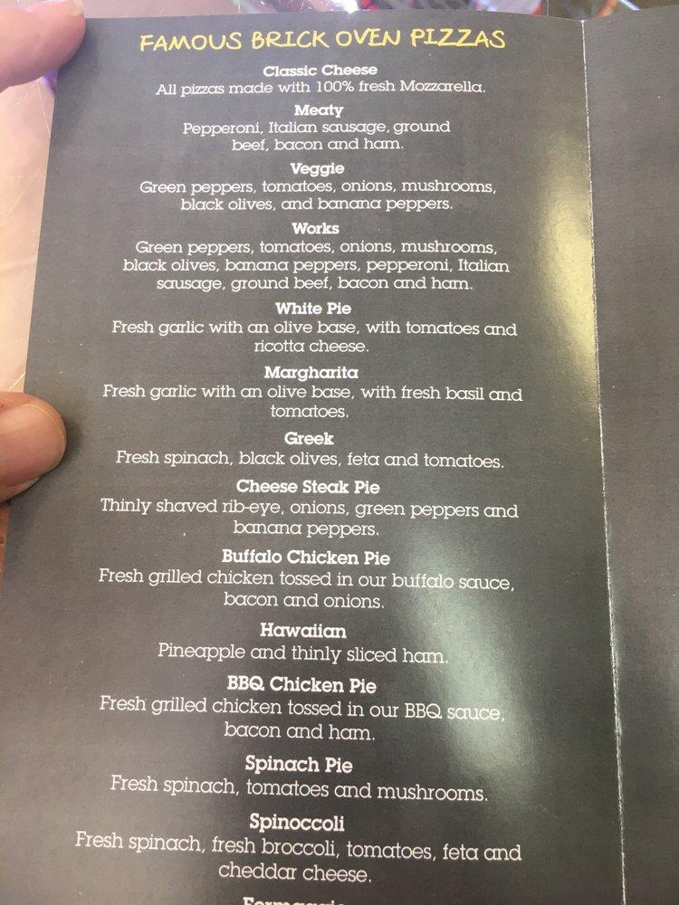 Menu at Famous Brick Oven Pizzeria, Beech Mountain