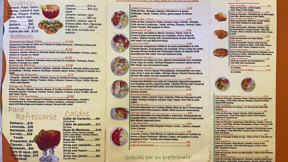 Carta Del Restaurante Mariscos Los Delfines Valle Del Santiago