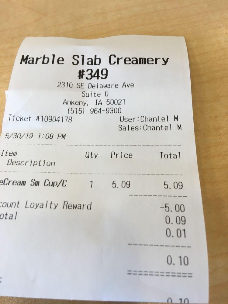 Menu At Marble Slab Creamery Desserts Ankeny