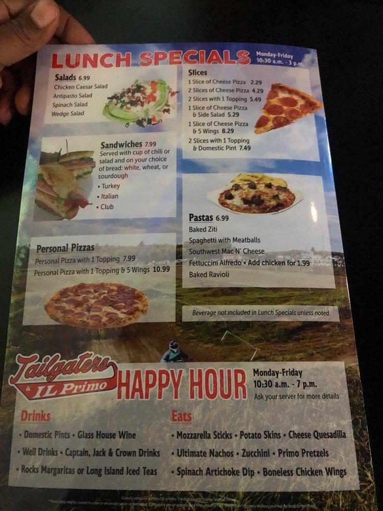 Menu at Tailgaters & IL Primo Goodyear pub & bar, Goodyear