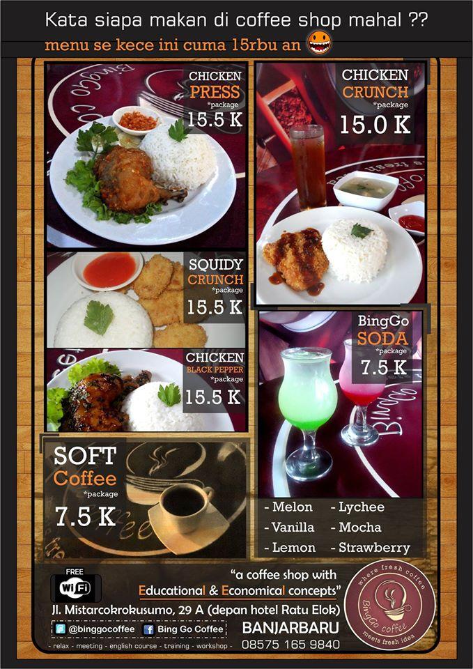 Menu At Bing Go Coffee Restaurant Banjarbaru