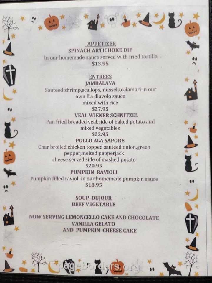 Menu at Sapore pizzeria, Lehighton