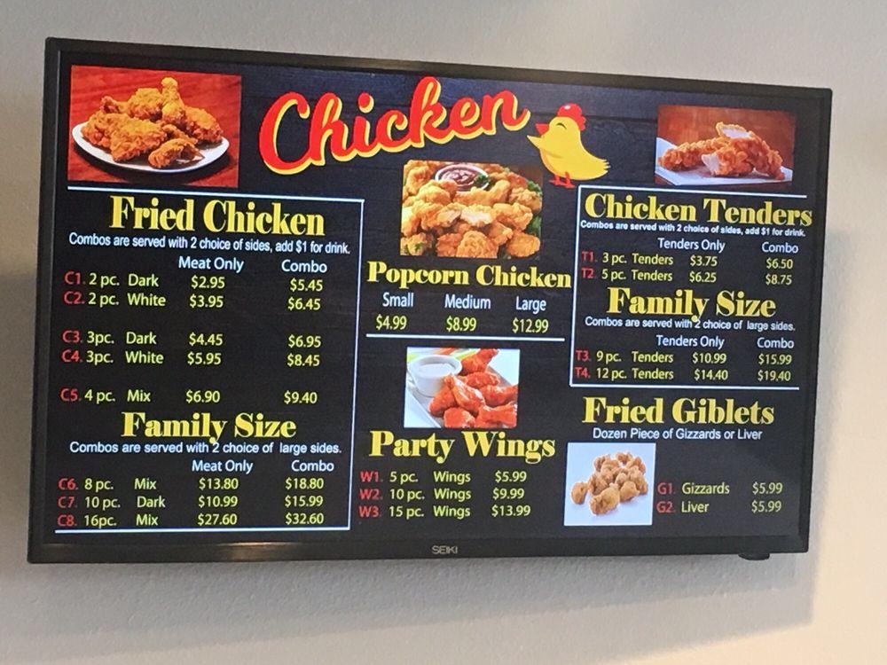 Menu at The Chicken Shop restaurant, Santee