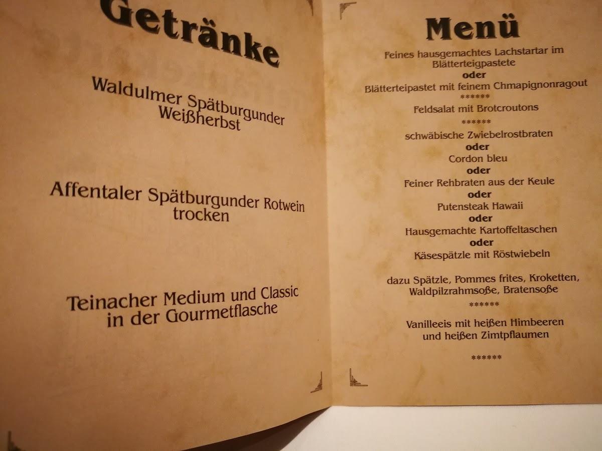 Speisekarte Von Gasthaus Krone Restaurant Neubulach M Hlstra E