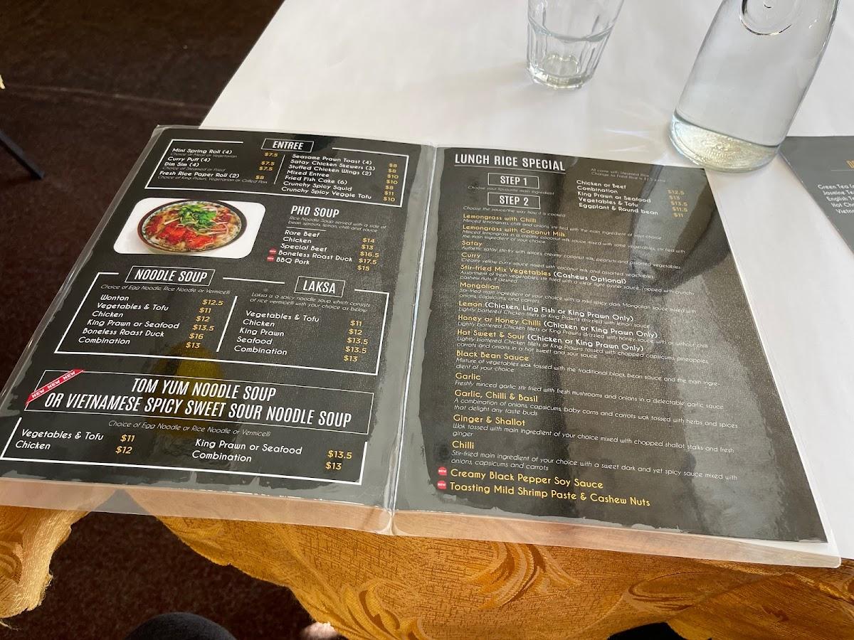 Menu at Ha Long Bay Vietnamese Restaurant, Wollongong