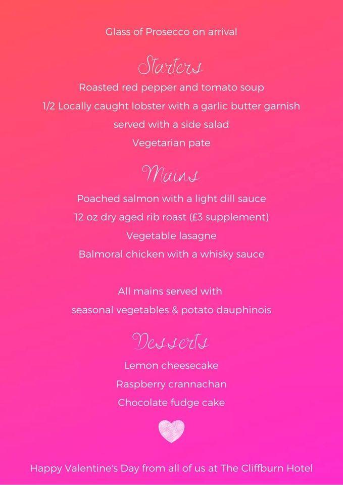 Menu at Cliffburn Hotel restaurant, Arbroath