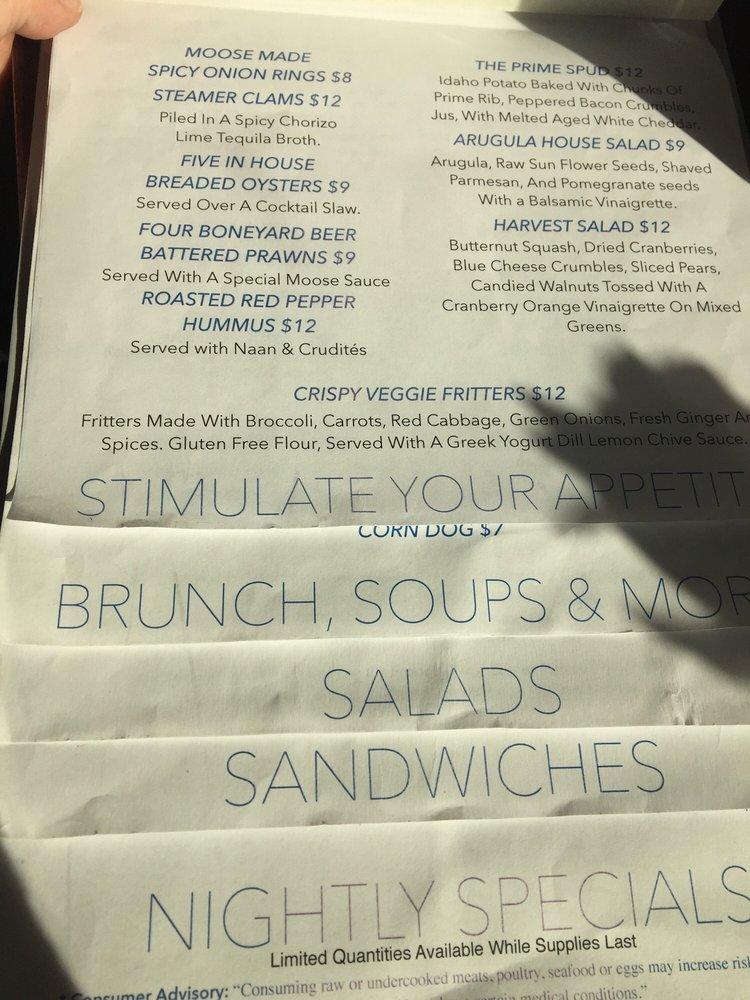 Menu at Moose Sisters pub & bar, Bend