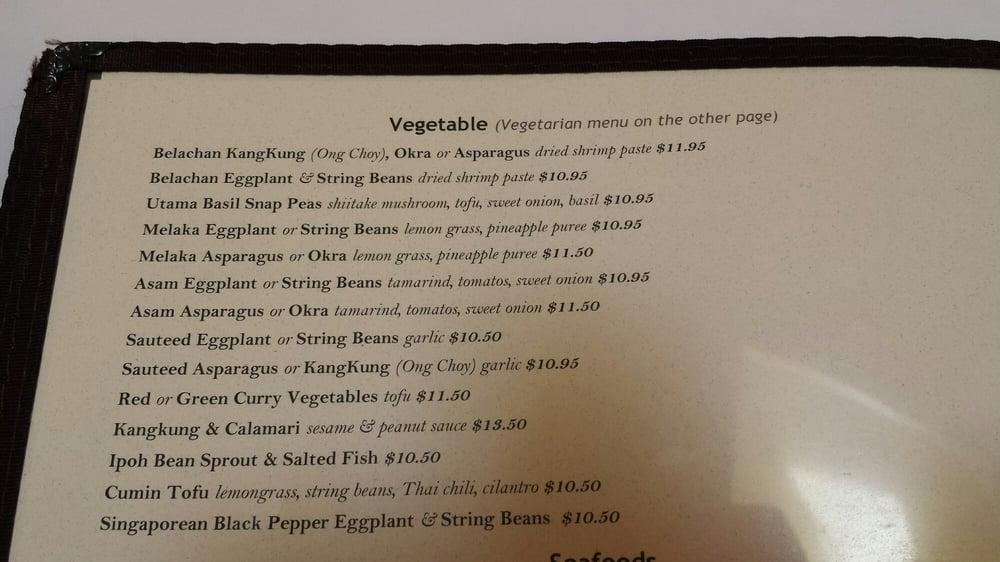 Menu at Banana Leaf Restaurant, Milpitas