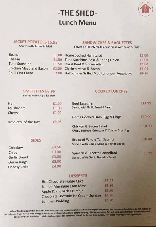 Menu at The Shed pub & bar, Lode