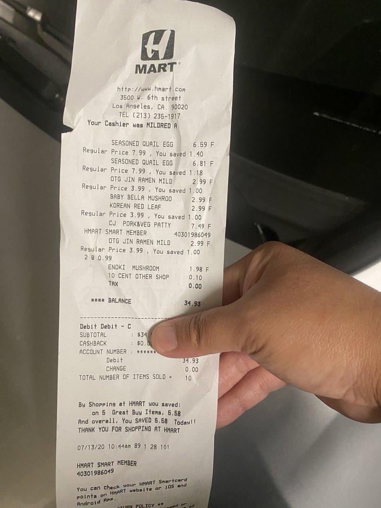 Menu at H Mart - City Center, Los Angeles